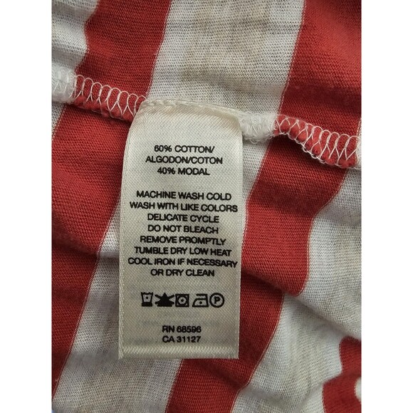 DKNY Jeans Blouse Womens Ivory Striped Lightweight Shirt Size Large - Picture 6 of 9